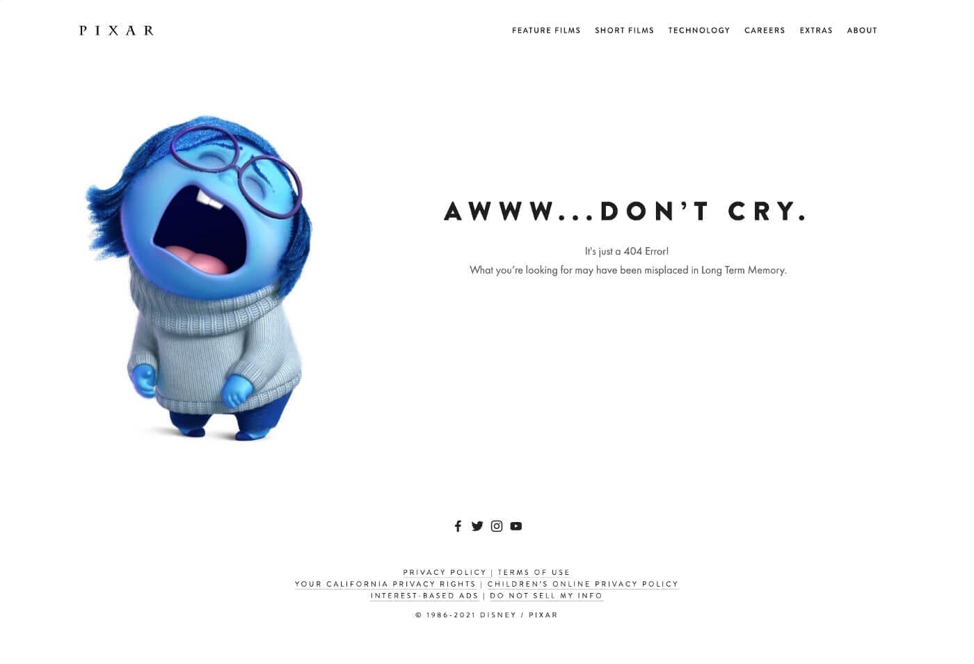 Página error Pixar