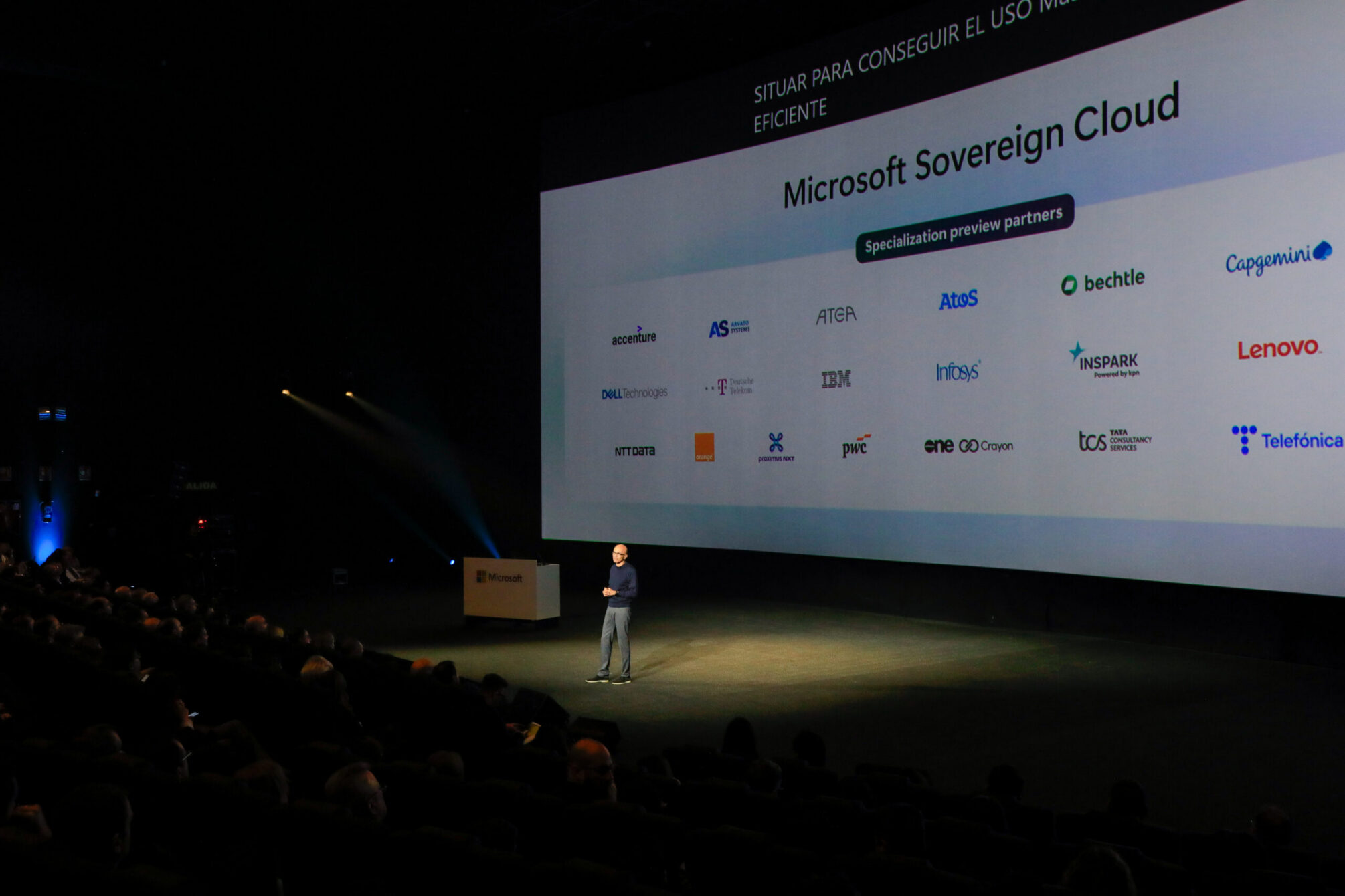 Satya Nadella en el Microsoft AI Tour Madrid 2026