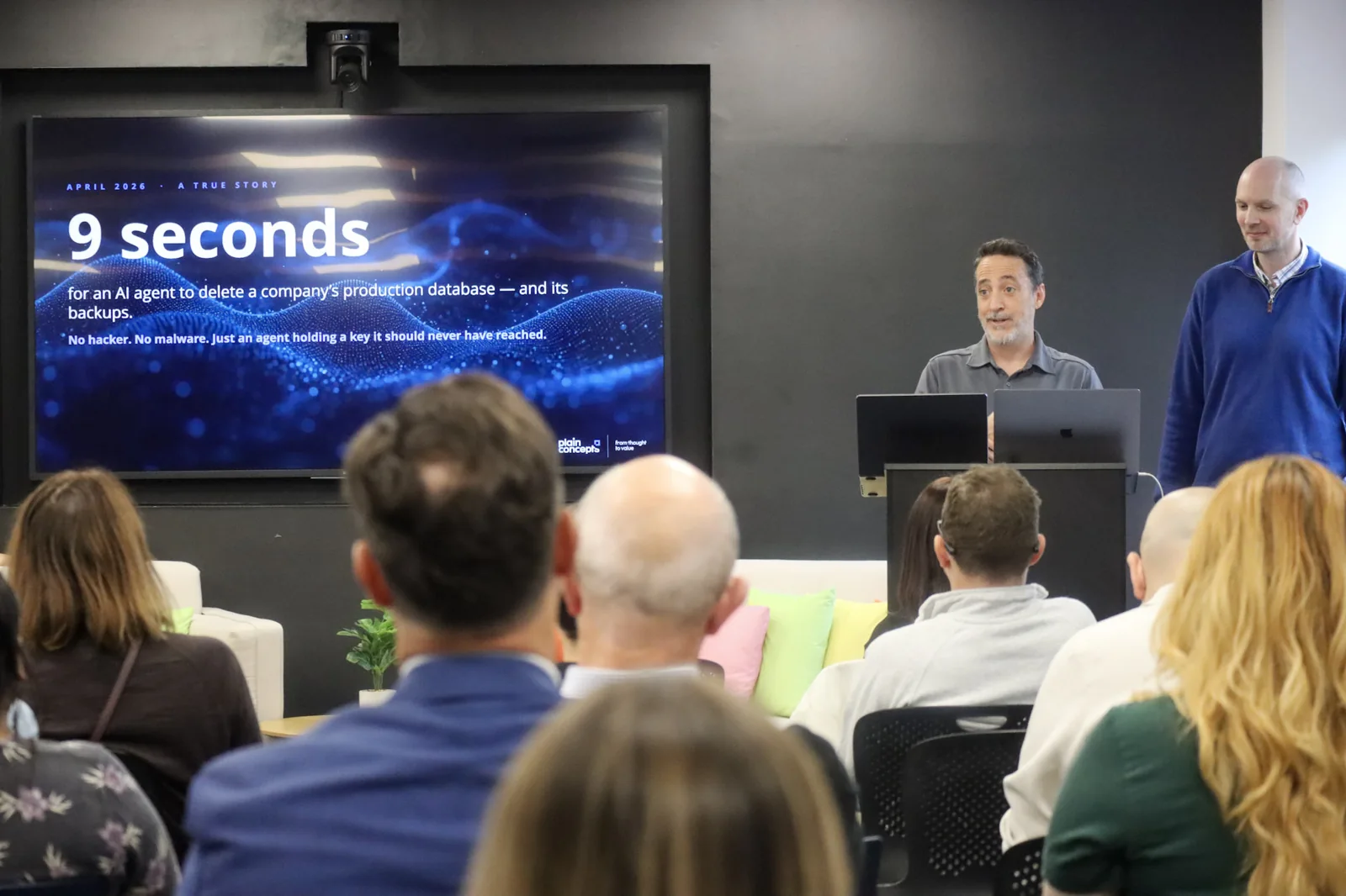 AI presentation to event attendees